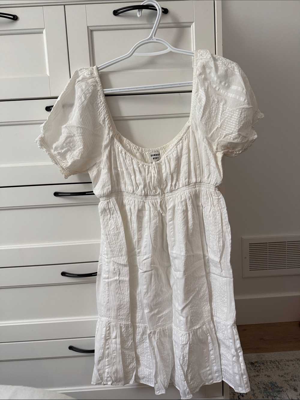 Sunday Best Babydoll White Mini Dress